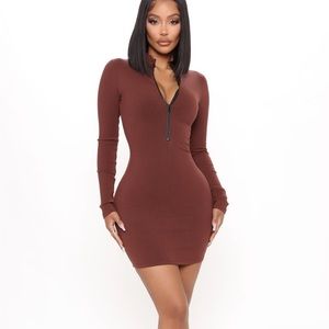 Brown Bodycon Dress.